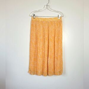 Mimi + Daphne Floral Midi Skirt Accordion Pleat Orange Cottage Fairy Medium